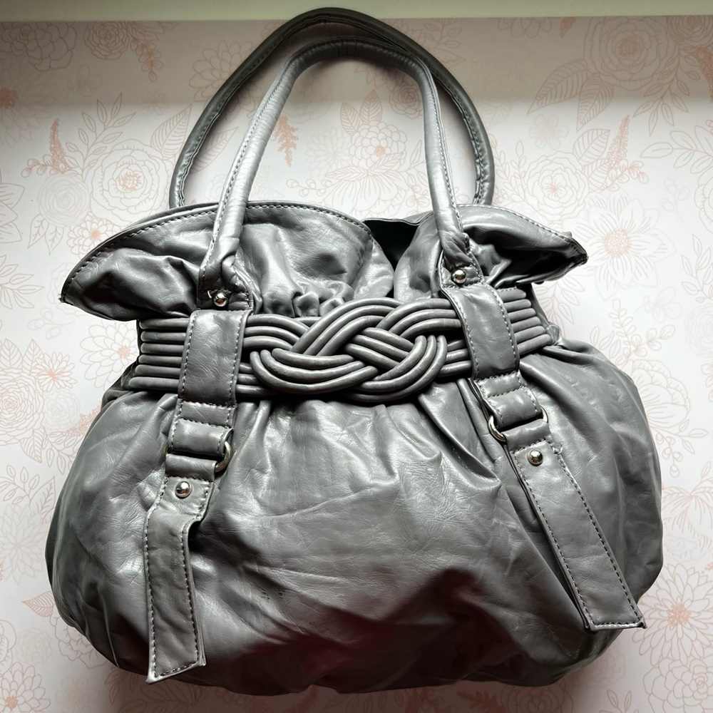 Braided Gray Cauldron Tote Bag - Picture 2 of 10